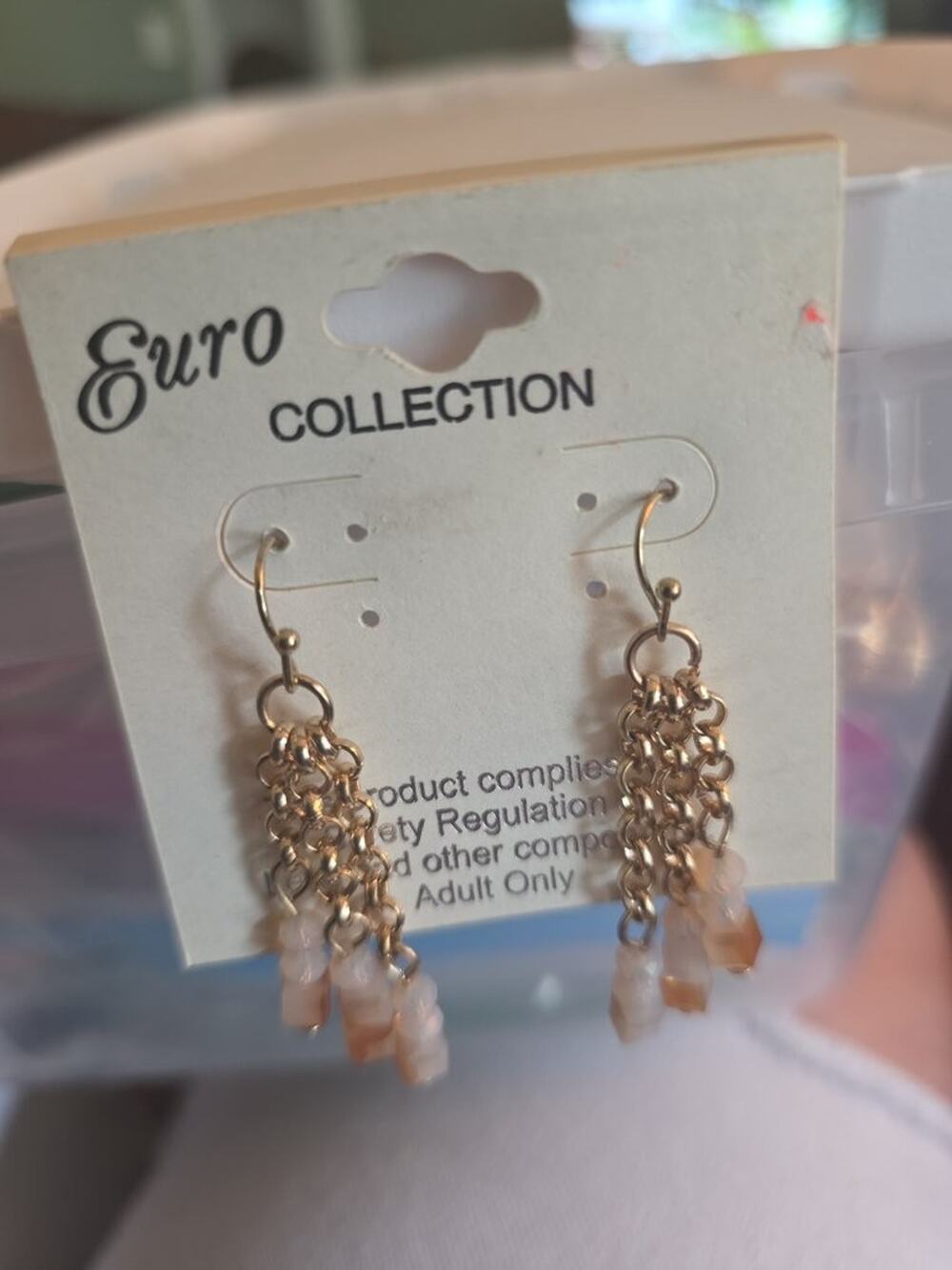 Euro Collection Dangle Earrings with Beads
